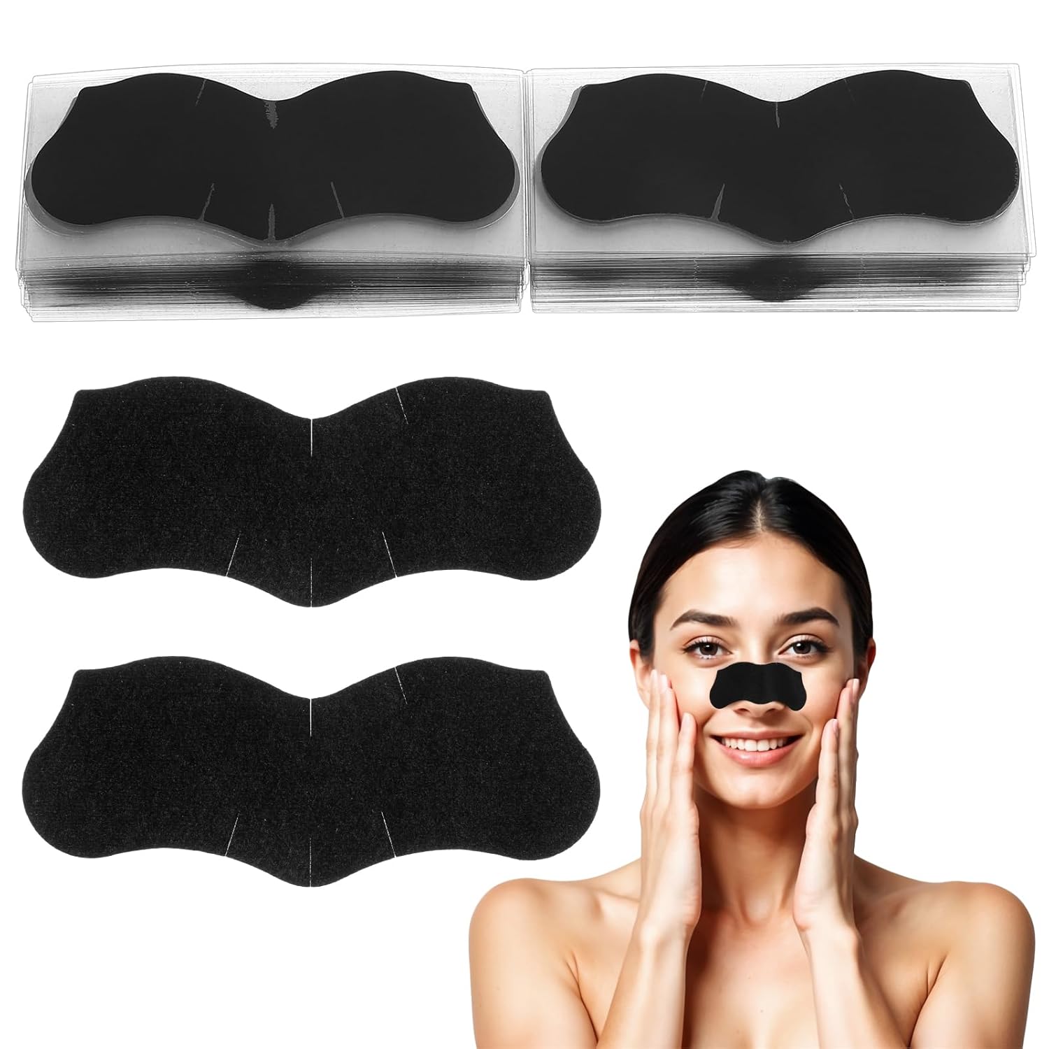 Charcoal Pore Strip - 15 個竹炭黒ずみ毛穴クリーニングストリップ鼻の黒ずみ除去剤ディープクリーニング効果的に黒ずみを制御します
