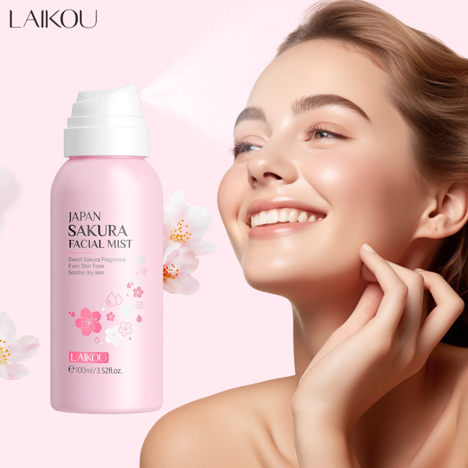 Niacinamide Brightening Serum - LAIKOU さくらフェイシャルミストブライトニングスプレー保湿顔血清ブライトニングトナー毛穴を縮小オイル Controlg スキンケア 100 ミリリットル