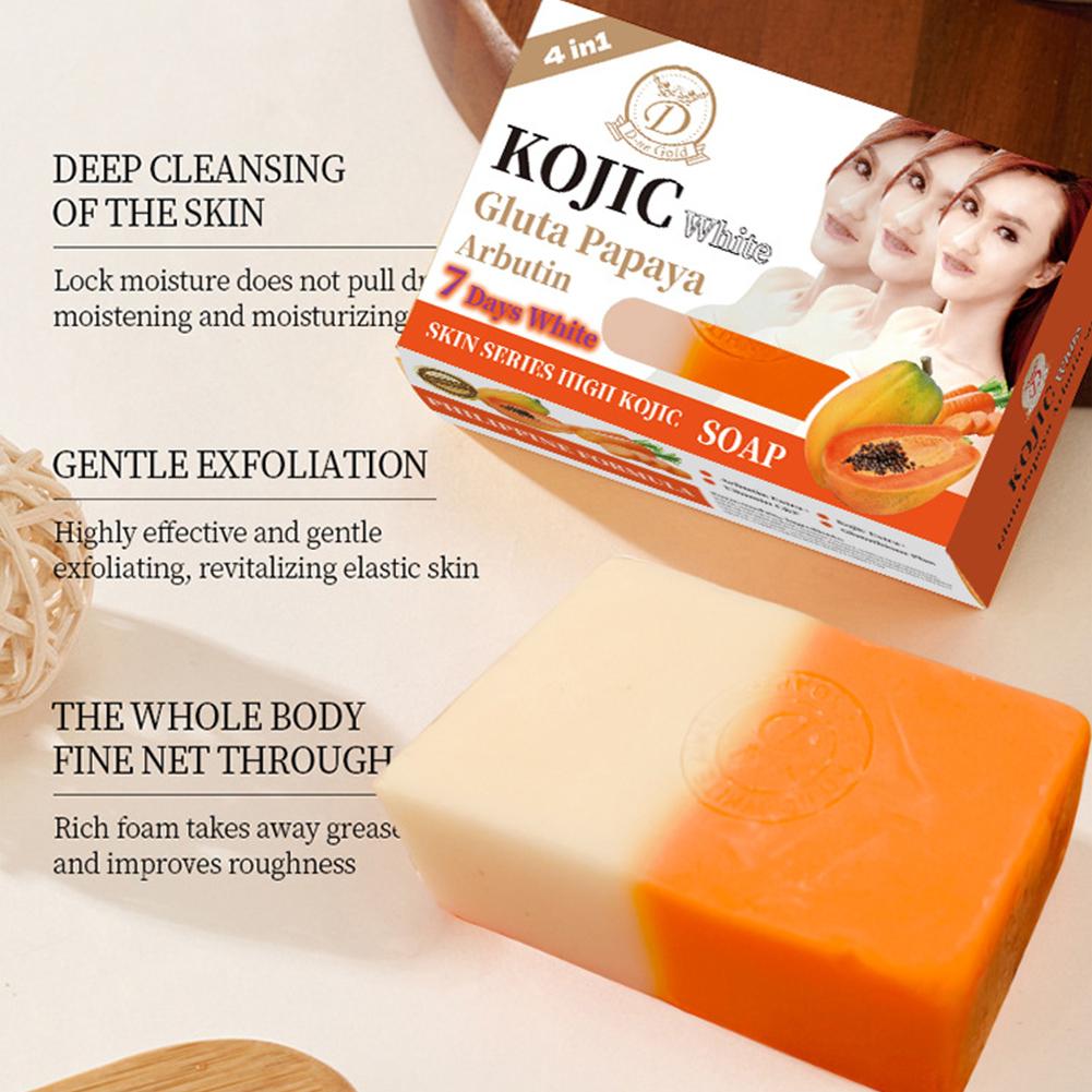Kojic Acid Soap - 160g パパイヤ コジ酸 エッセンシャルオイル石鹸、ビタミンC クレンジングバス 保湿肌