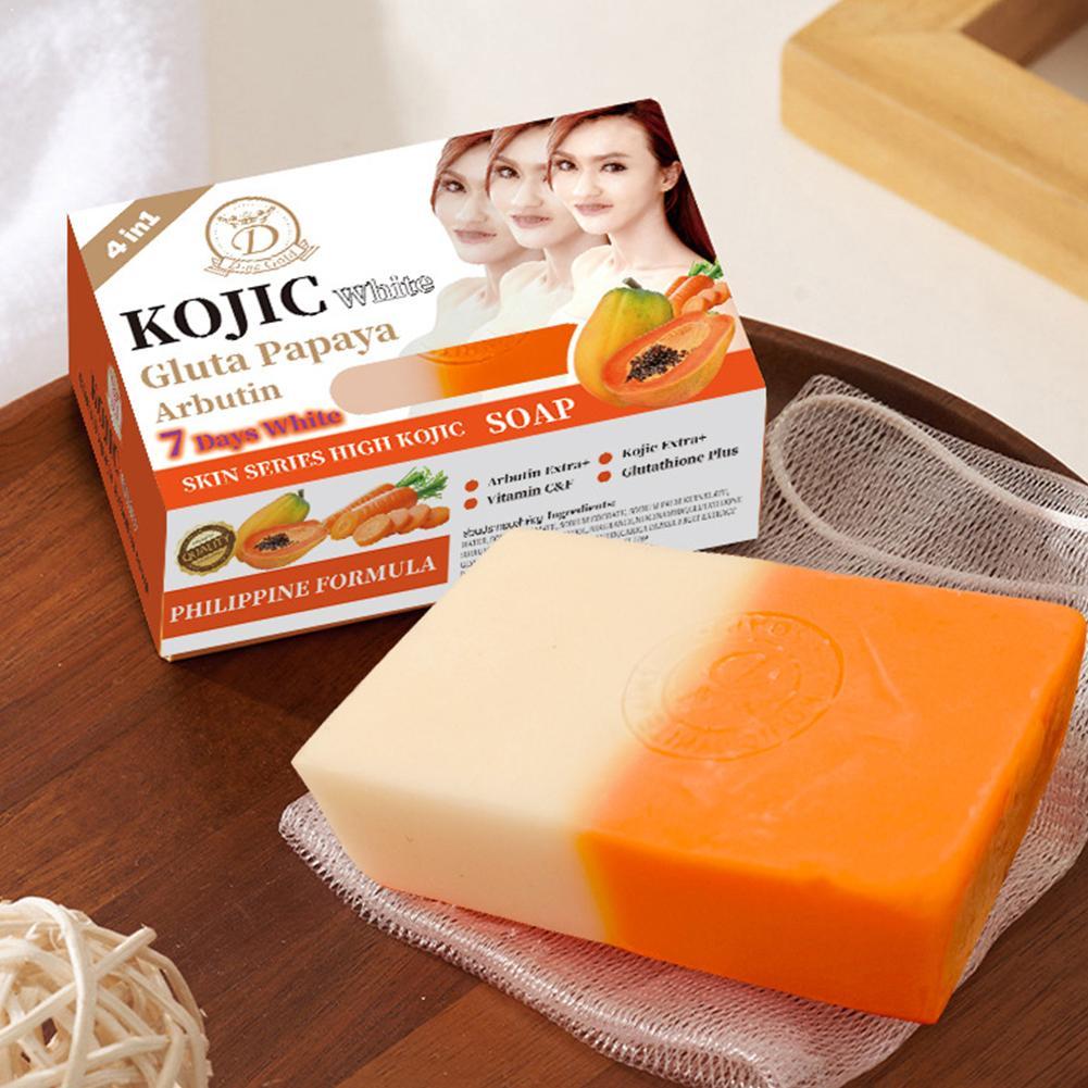 Kojic Acid Soap - パパイヤ＆ターメリック手作り石鹸（コウジ酸配合）自然な肌の輝きと洗浄効果のある天然石鹸