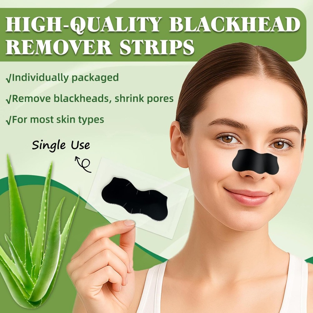 Charcoal Pore Strip - 15枚入り黒ずみ除去ノーズストリップ、炭配合ピールオフ毛穴パック、ディープクレンジング用、鼻型デザインでより良いフィット感、すべての肌タイプに適しています