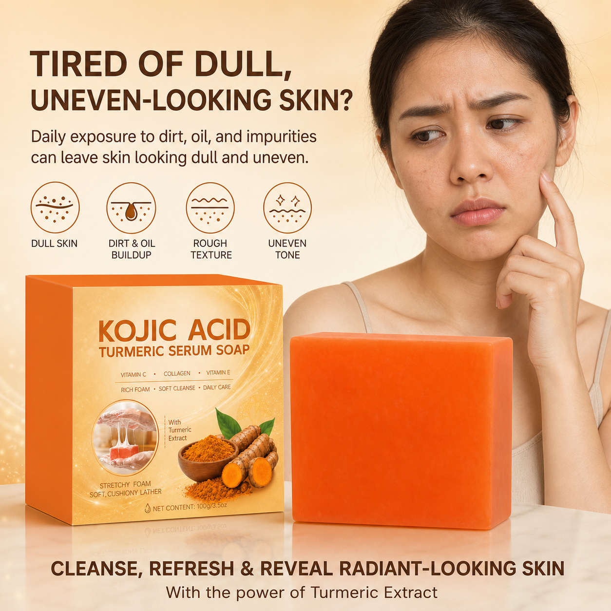 コウジ酸石鹸 シルクプロテイン ターメリック ディープクレン - Kojic Acid Soap のレビューと価格