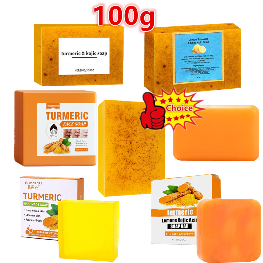 100g ターメリック手作り石鹸、レモンコウジ酸石鹸、シャワ - Kojic Acid Soap のレビューと価格