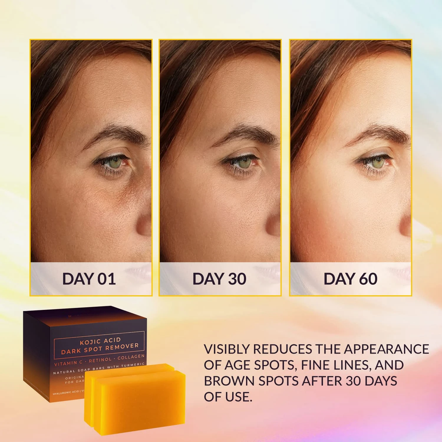 コウジ酸配合のシミ取り美白石鹸、手作りスキンケア、ディープク - Kojic Acid Soap のレビューと価格