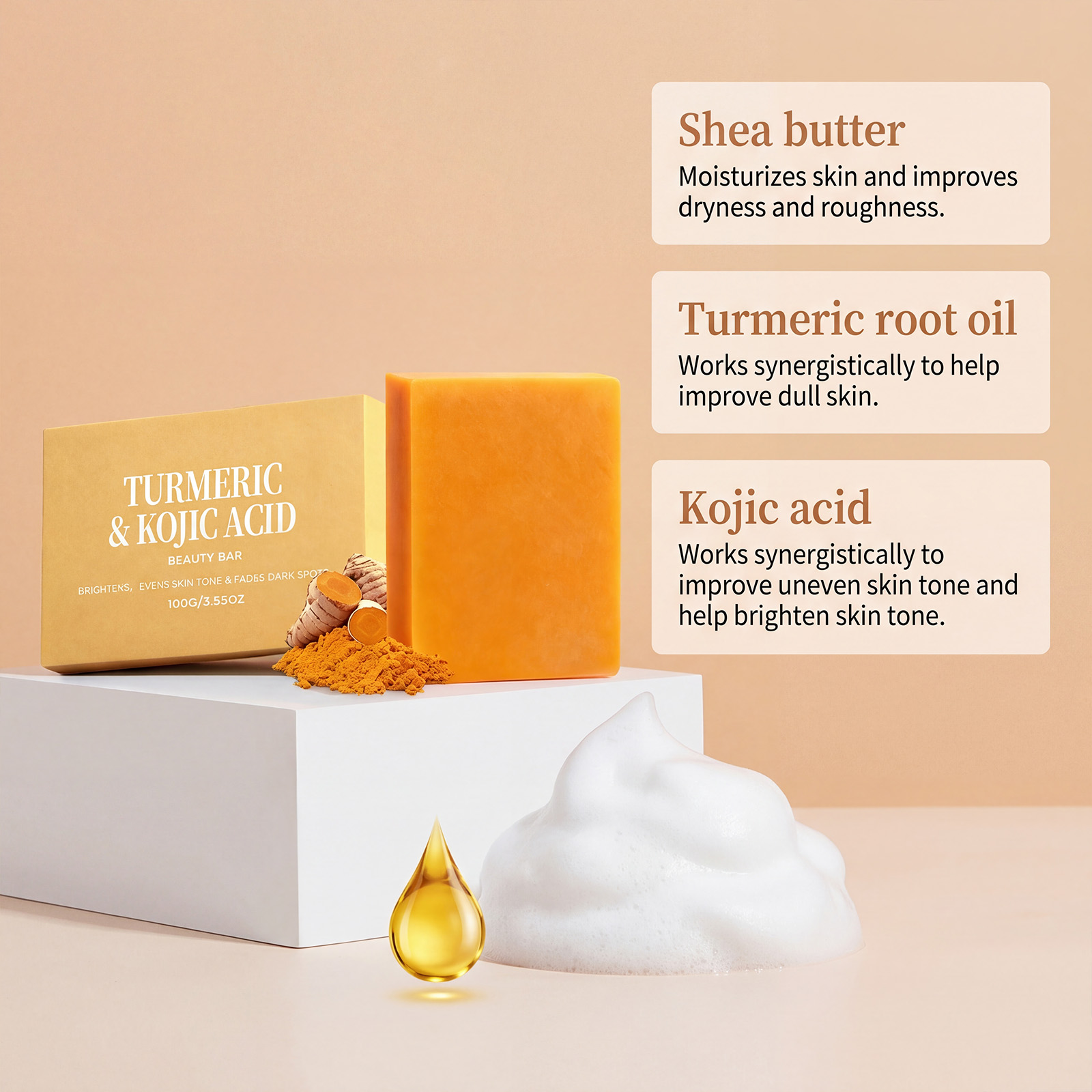 ウコンコジック石鹸　角質除去　ディープクレンジング　毛穴ケア - Kojic Acid Soap のレビューと価格